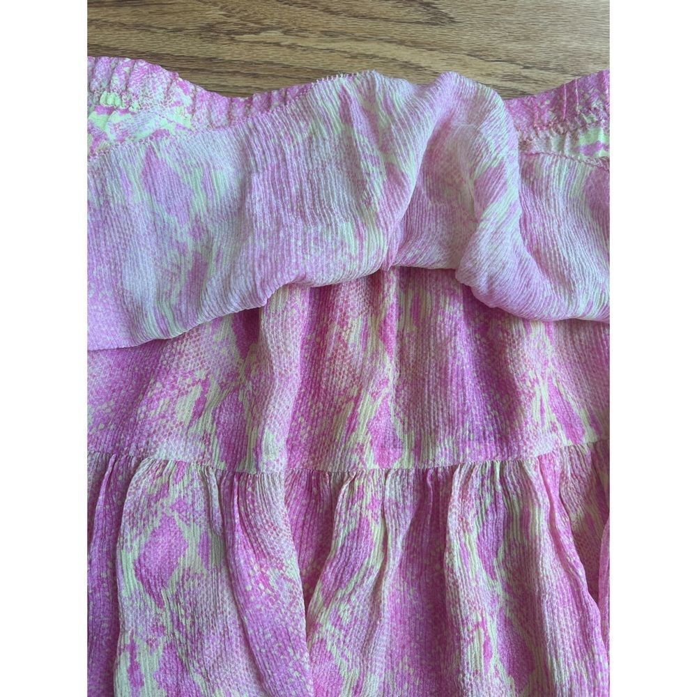 Generation Love Cora Mini Silk Skirt Nwt Neon Yellow Pink Snake Print Sz Medium — image 7 of 8